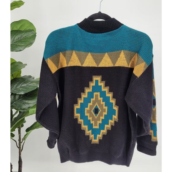 VTG Jamenits Womens Size Medium Acrylic Knitted Southwestern Aztec Sweater - Picture 4 of 6